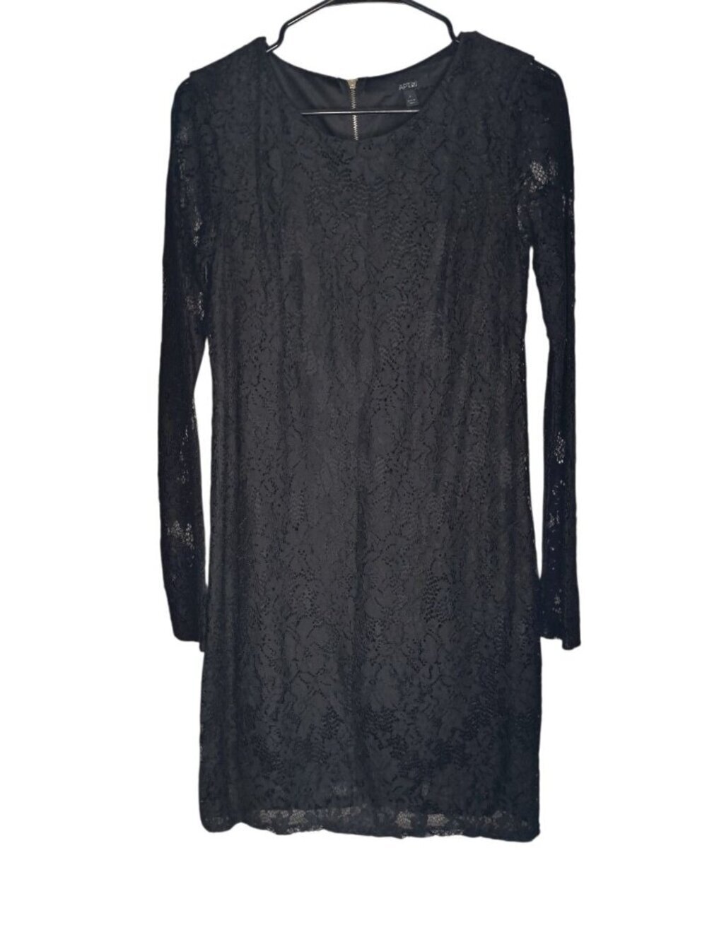 Apt. 9 Black Lace Women's Dress Size 4 Back Zipper Long Sleeve Bodycon